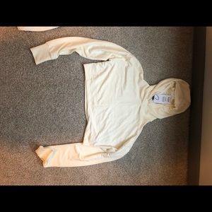 Whitney Simmons White Cropped Hoodie